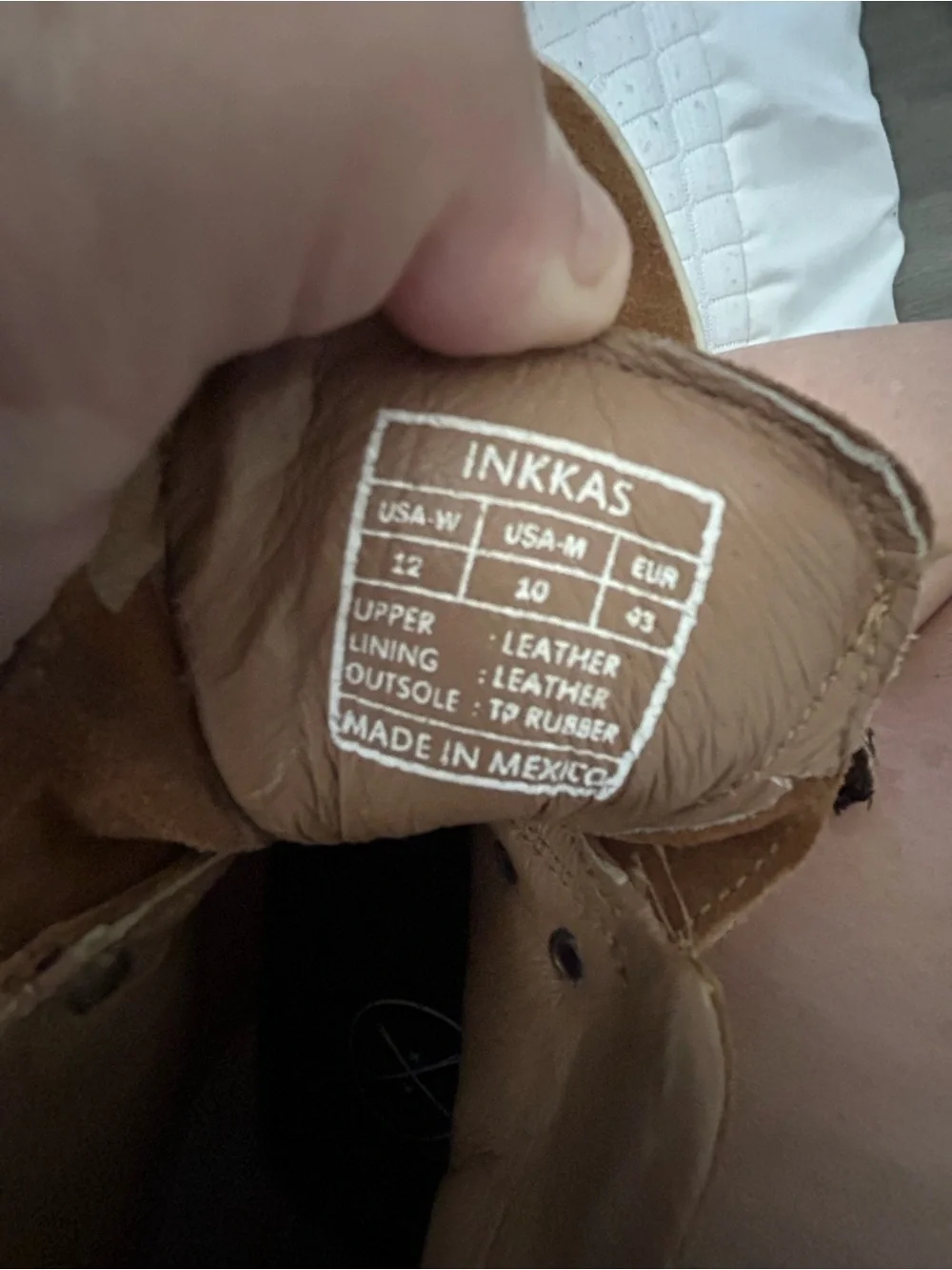 Inkkas brown suede camping boots featuring traditional Peruvian textile inlays